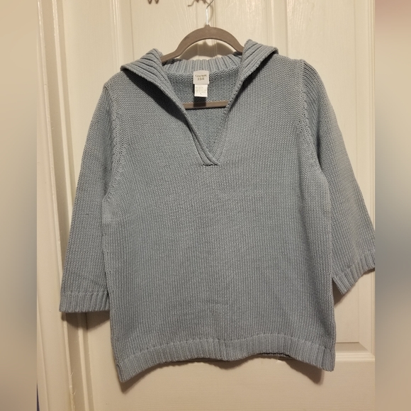 Garnet Hill 3/4 Sleeve V-Neck Sweater For Women's Size L Color Pink